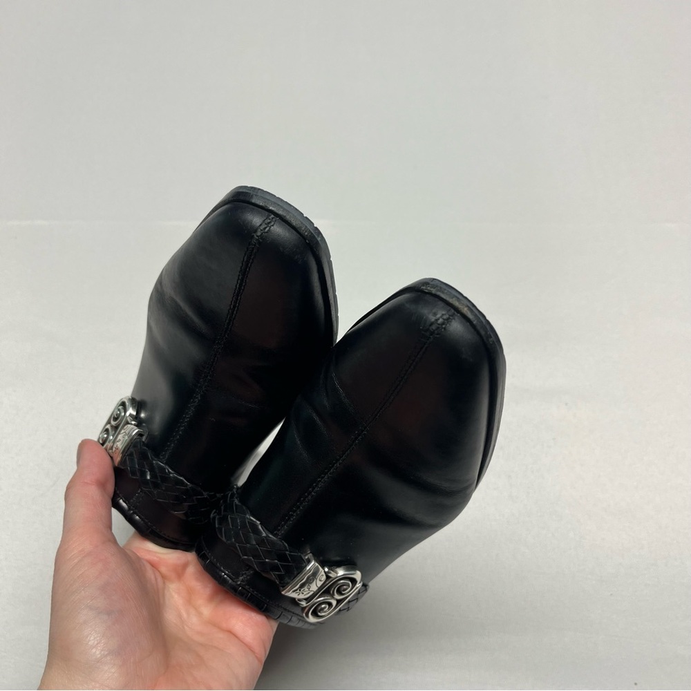 Brighton Western Black Leather Heeled Mules Sz 6.5 - Picture 6 of 9